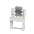 Furniture HMD Vanity White LED Blub Dressing Table with Mirror,3 Color Modes