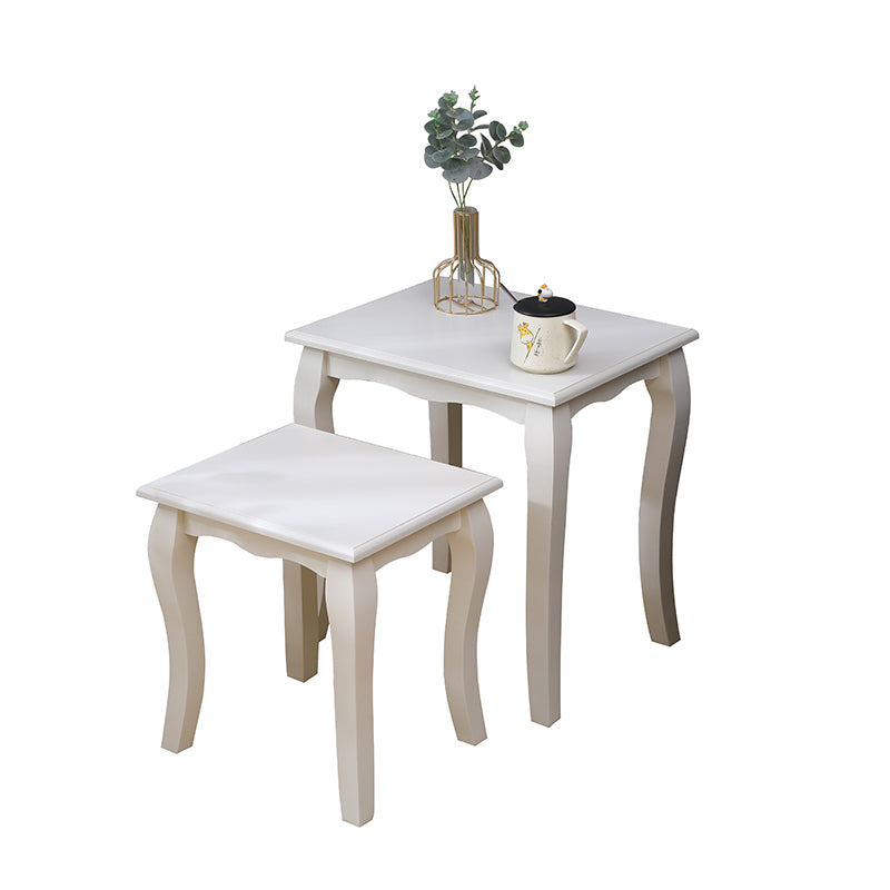 Homemade Design MDF Nest of 2 Table Nesting Table 2 Set Coffee Table Sofa/End/Tea Table Side for Small Space White Living Room Furniture