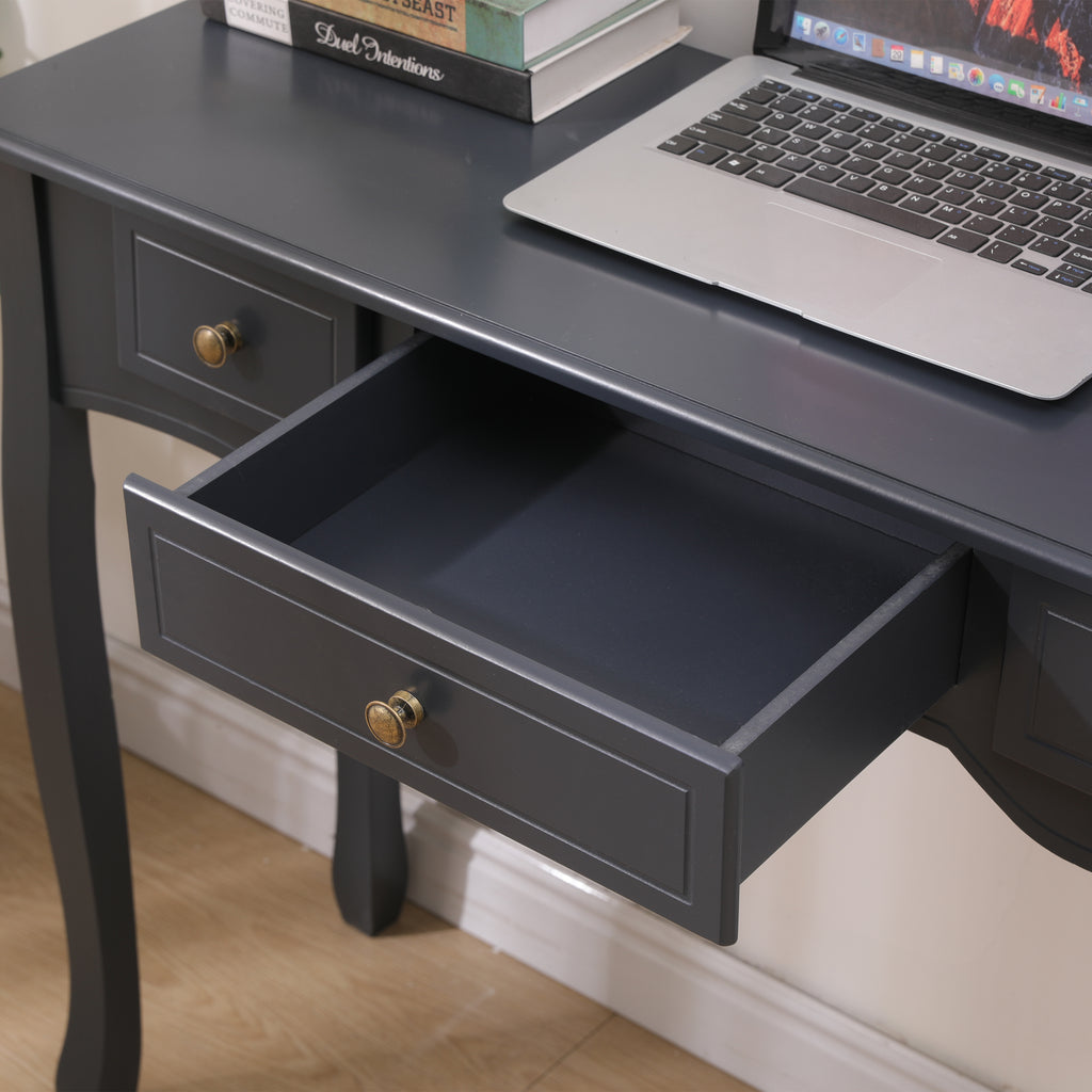 FURNITURE HMD Dark Grey 3 Drawers Console Table,Side Desk,Entryway Table,Sofa Table for Living Room, Hallway, Bedroom