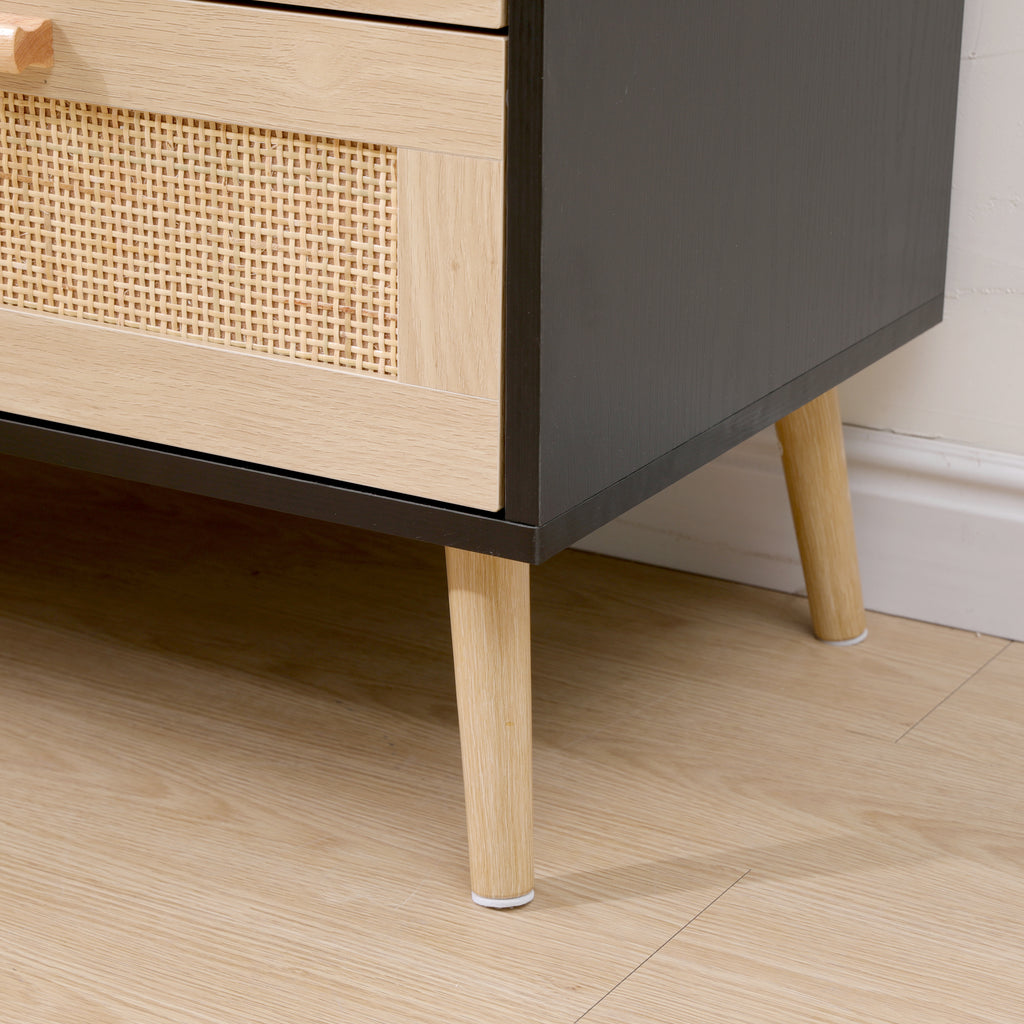 Homemade Design 6 Drawers Rattan Wide Chest,Storage Sideboard Cabinet,Organizer Unit for Bedroom,Living Room,Hallway