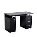 Homemade Design Computer Desk with Drawers Home Office Desk with Storage Cabinet,Black