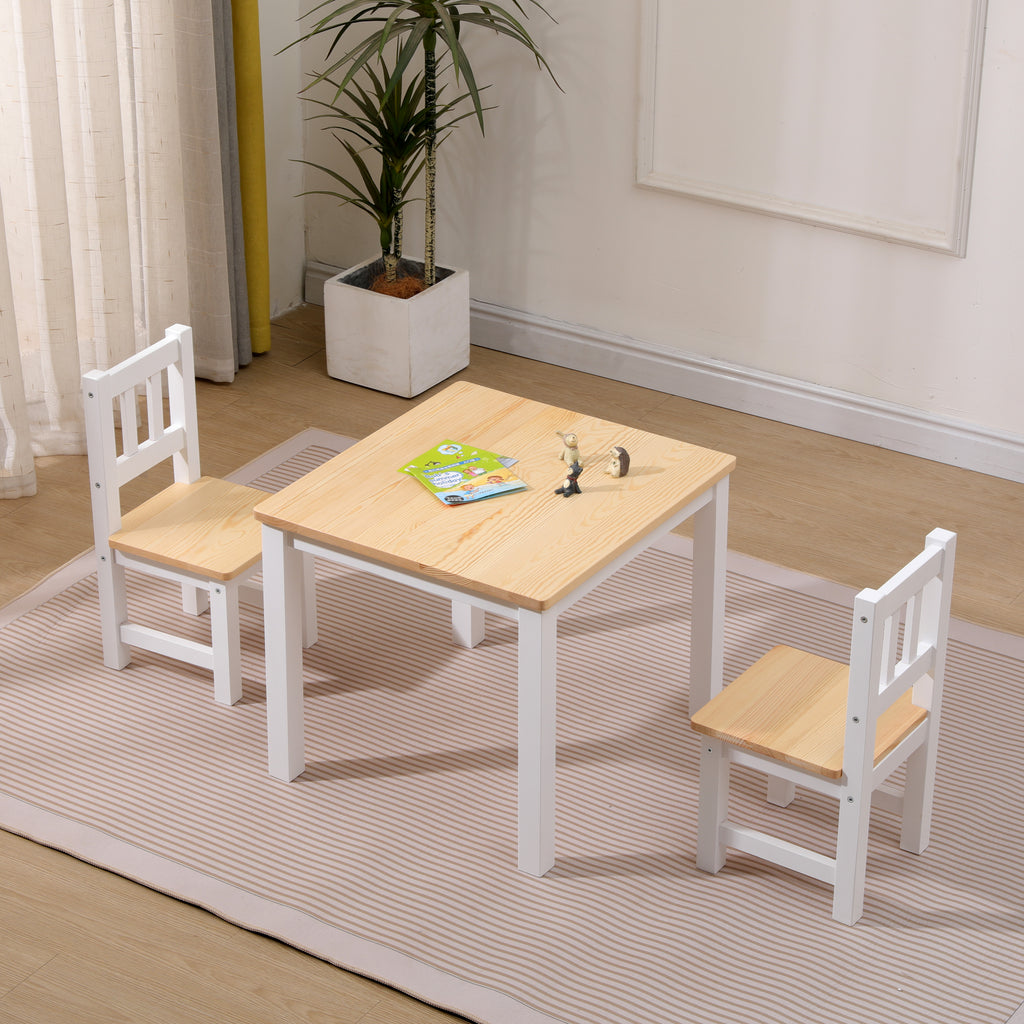 Homemade Design Kids Table and Chairs Set Children’s Wooden Desk and Chair Set Study Desk,Boys and Girls Activity Play Table Set