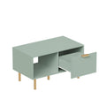 Homemade Design Coffee Table with 1 Storage Drawer Rectangle Sofa Side Table with Open Shelf for Living Room