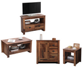 Homemade Design 4-Piece Living Room Set Wooden Furniture Set Includes Corner TV Stand, Coffee Table, Sideboard Cabinet & End Table Living Room Tables Set with Storage Drawers for Home Office,Rustic