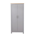 Homemade Design Wooden 2 Doors Wardrobe with Hanging Rail Chest Clothes Storage Unit for Modern Bedroom