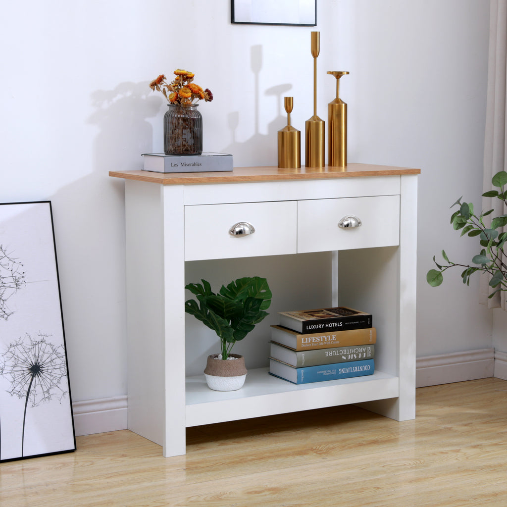 Homemade Design Modern Storage Cabinet with Bottom Shelf Hallway Table 2 Drawers Storage Unit Sideboard Living Room