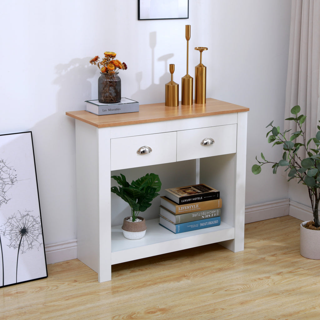 Homemade Design Modern Storage Cabinet with Bottom Shelf Hallway Table 2 Drawers Storage Unit Sideboard Living Room