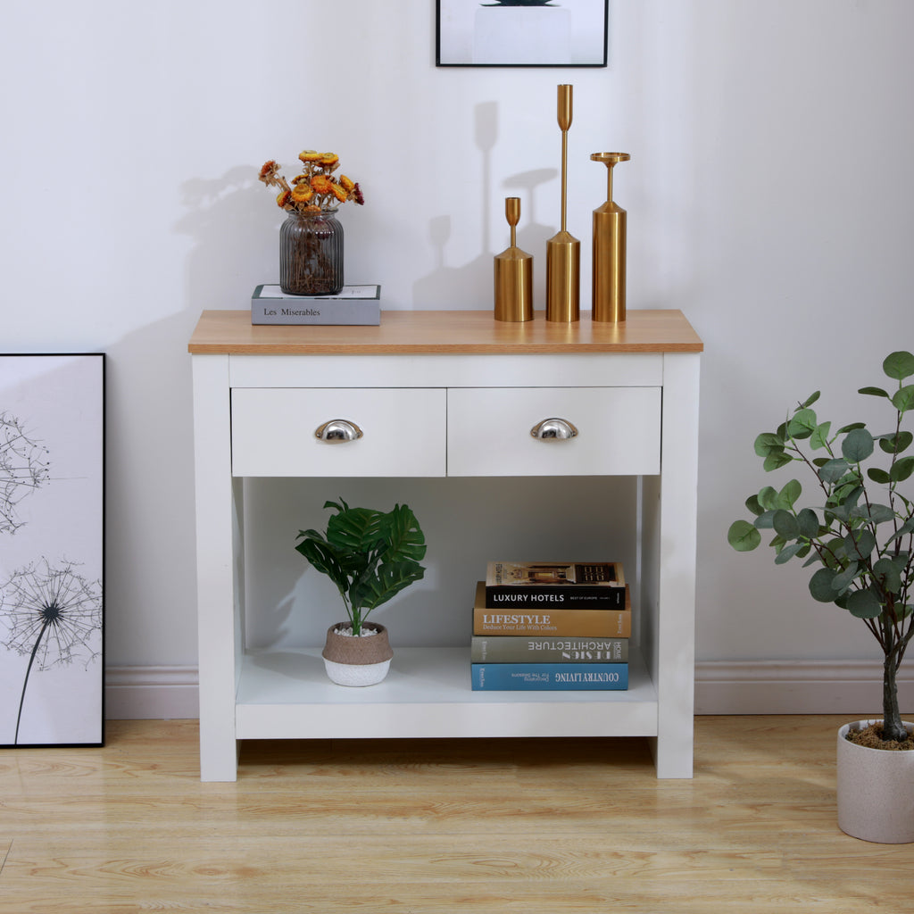 Homemade Design Modern Storage Cabinet with Bottom Shelf Hallway Table 2 Drawers Storage Unit Sideboard Living Room