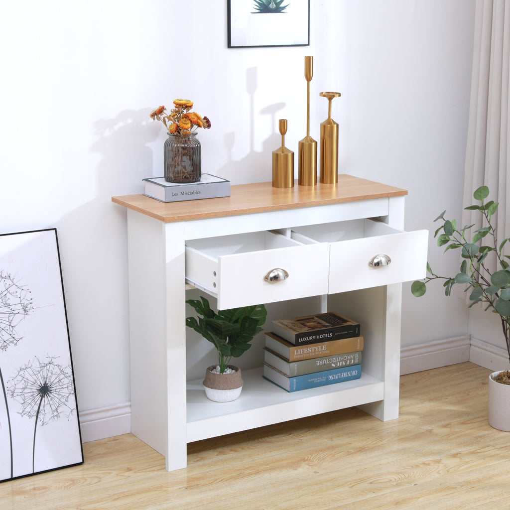 Homemade Design Modern Storage Cabinet with Bottom Shelf Hallway Table 2 Drawers Storage Unit Sideboard Living Room