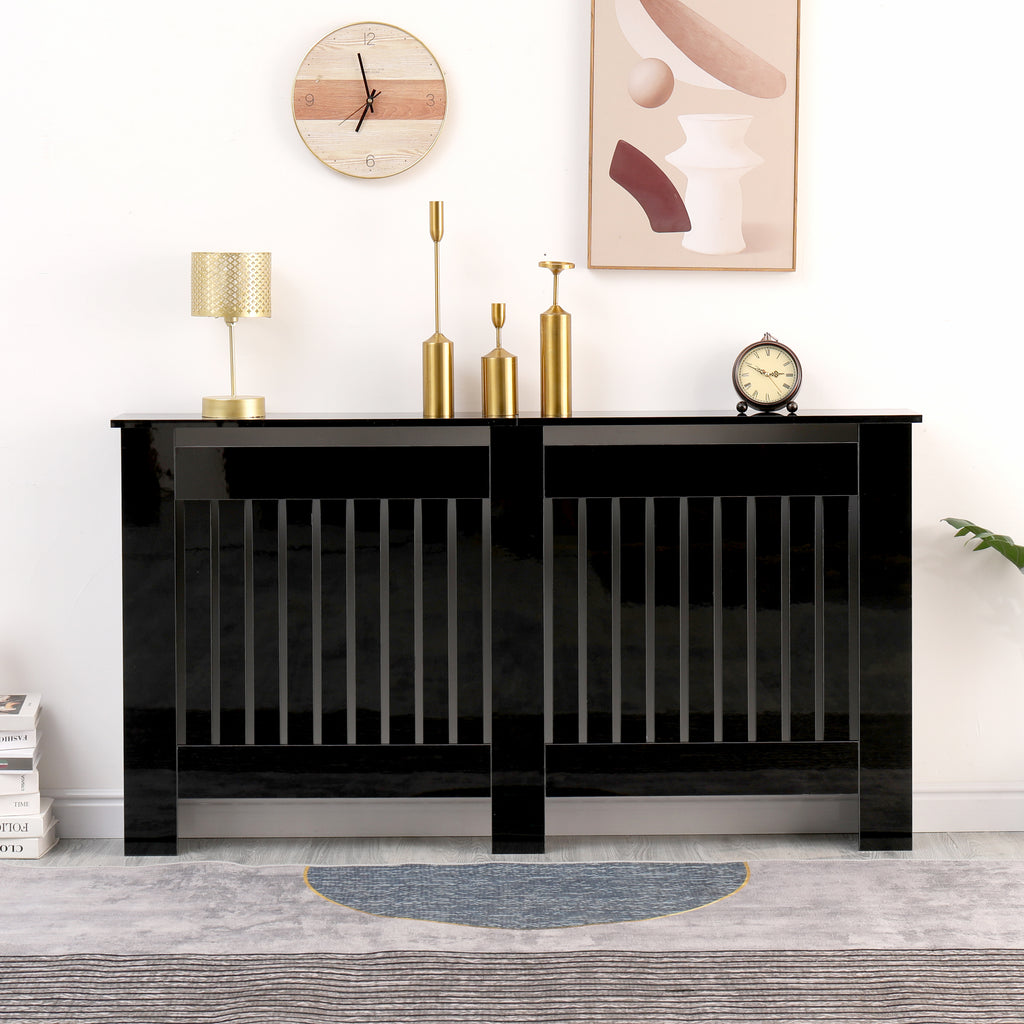 Homemade Design High Gloss Black Radiator Cover Cabinet Console Table Modern Decorative Cabinet Shelf S | M | L | XL