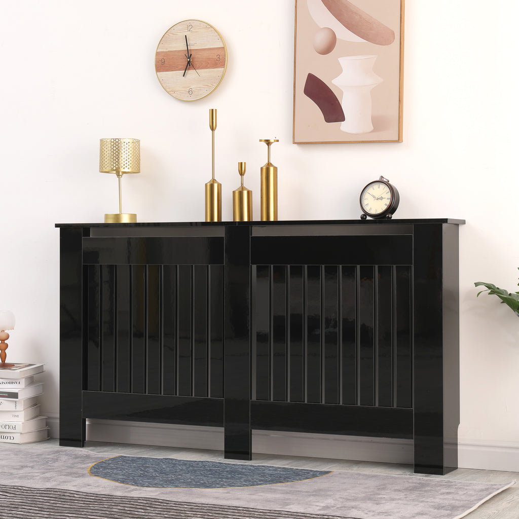 Homemade Design High Gloss Black Radiator Cover Cabinet Console Table Modern Decorative Cabinet Shelf S | M | L | XL