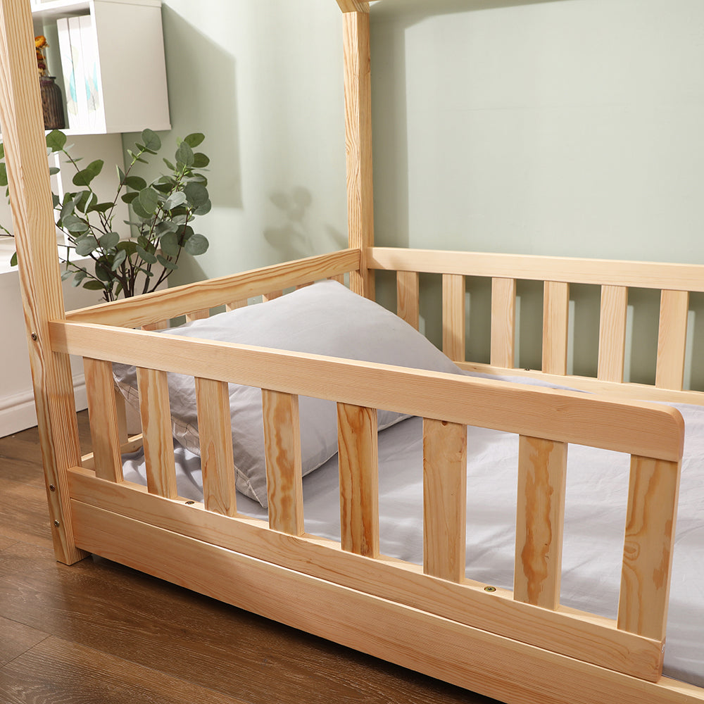 Homemade Design Kids Children Bed Frame Toddler Solid Wood Scandinavian Style House Bed,190X90CM