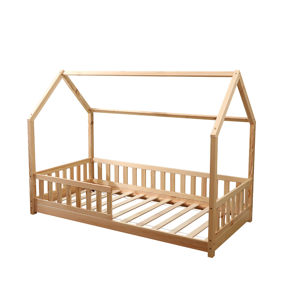 Homemade Design Kids Children Bed Frame Toddler Solid Wood Scandinavian Style House Bed,190X90CM