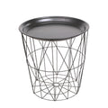 Homemade Design Modern Side Coffee Table End/Sofa Table Metal Tray Top Metal Wire Storage Basket Removable