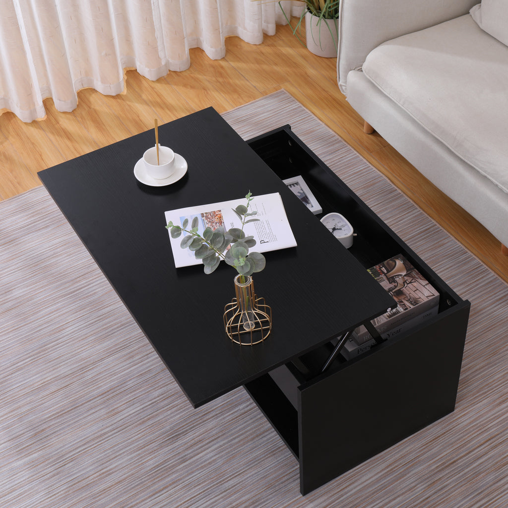 FurnitureHMD Lift up Top Coffee/Tea/Sofa Tables with Bottom Shelf and Hidden Storage Modern Living Room Office Furniture