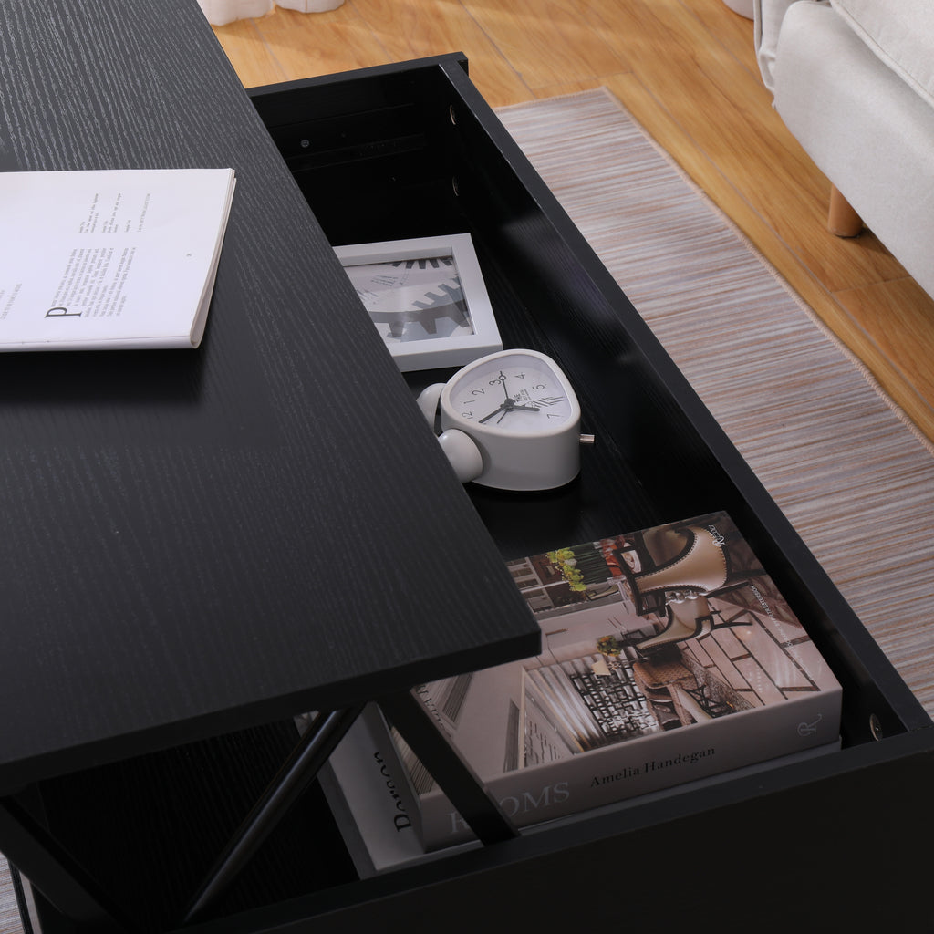 FurnitureHMD Lift up Top Coffee/Tea/Sofa Tables with Bottom Shelf and Hidden Storage Modern Living Room Office Furniture