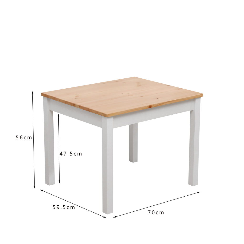 Homemade Design Pine Solid Wood Children Kids Dining Table and Chairs Set Breakfast Play Table