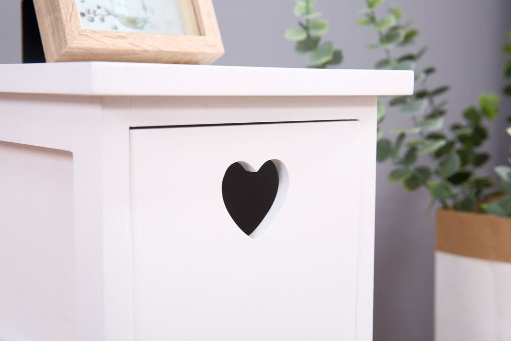 Homemade Design White 3 Drawers Bedside Tables x2 Set Nightstand Cabinet Chest of Drawer for Bedroom Furniture