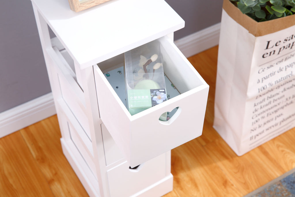 Homemade Design White 3 Drawers Bedside Tables x2 Set Nightstand Cabinet Chest of Drawer for Bedroom Furniture