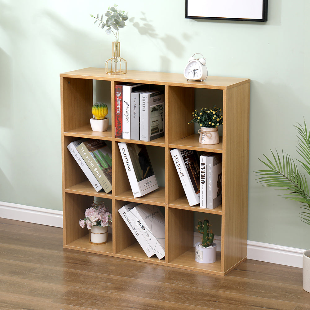 Homemade Design 9 Cube Bookcase Book Storage Unit Bookshelf Wooden Display Living Room Office Furniture White/Grey/Oak