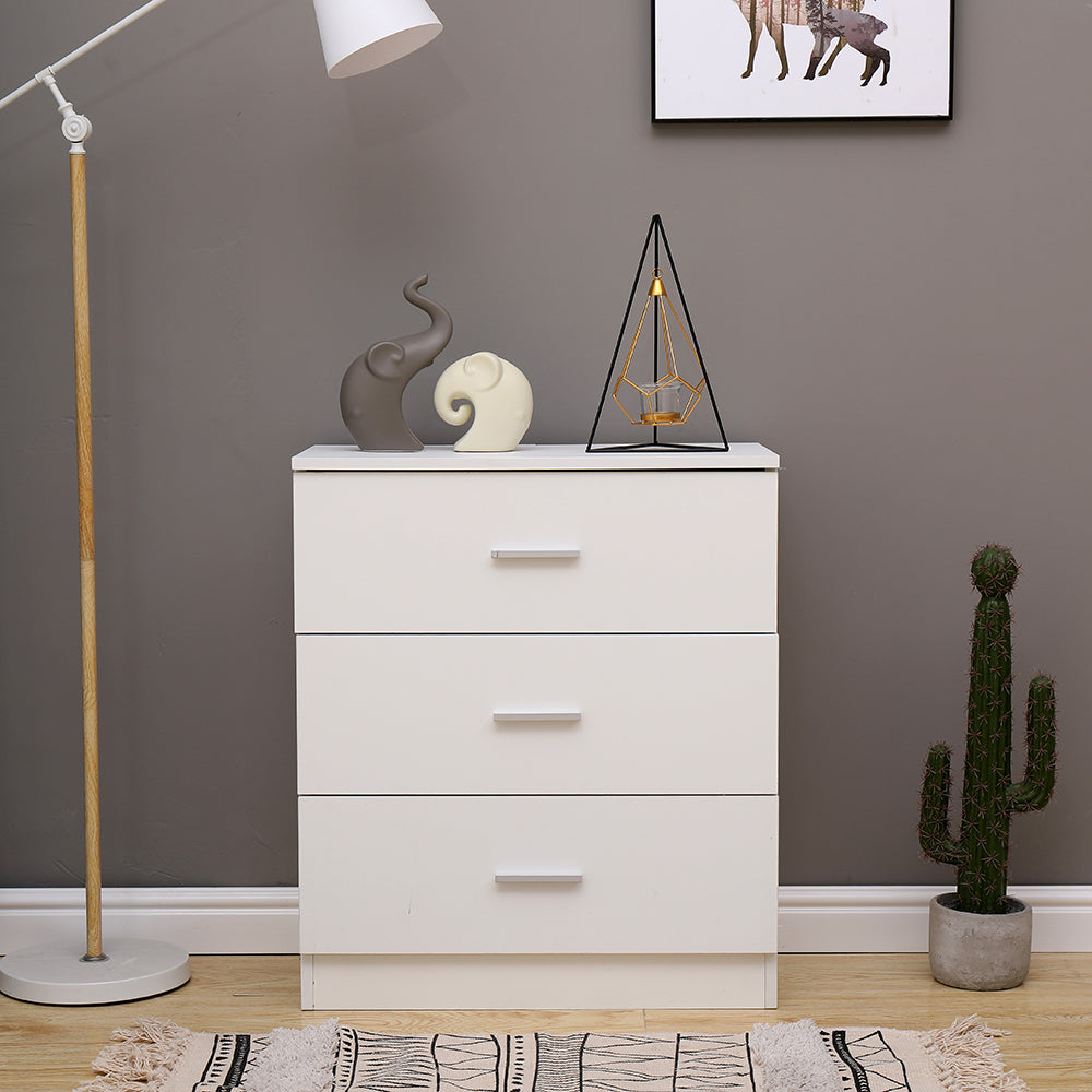 Homemade Design 3 Drawers Cabinet Storage Unit Sideboard Cupboard Storage Table Living Room/Bed Room White