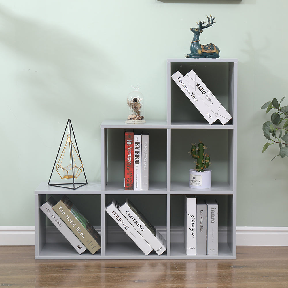 Homemade Design 6 Cube Bookcase Book Storage Unit Bookshelf Wooden Display Living Room Office Furniture White/Grey/Oak