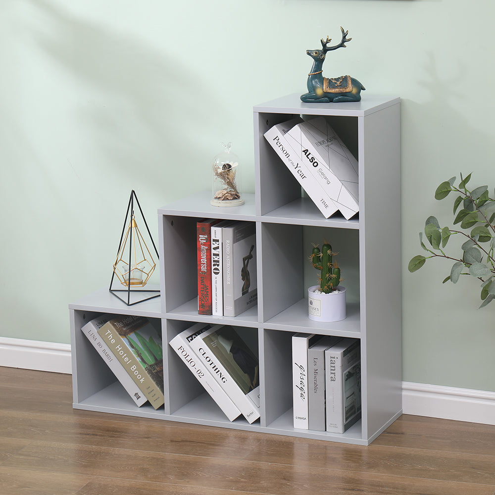 Homemade Design 6 Cube Bookcase Book Storage Unit Bookshelf Wooden Display Living Room Office Furniture White/Grey/Oak