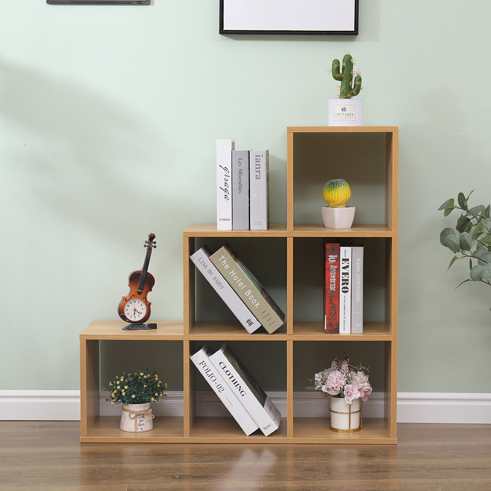 Homemade Design 6 Cube Bookcase Book Storage Unit Bookshelf Wooden Display Living Room Office Furniture White/Grey/Oak