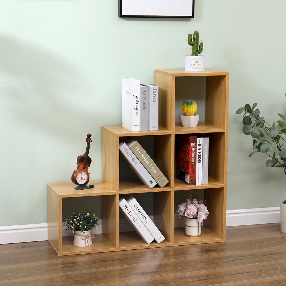 Homemade Design 6 Cube Bookcase Book Storage Unit Bookshelf Wooden Display Living Room Office Furniture White/Grey/Oak