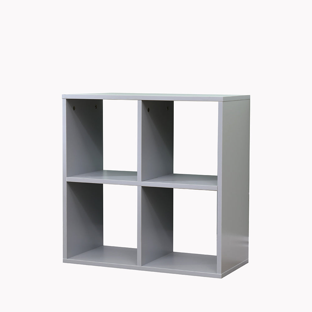 Homemade Design 4 Cube Bookcase Book Storage Unit Bookshelf Wooden Display Living Room Office Furniture White/Grey/Oak