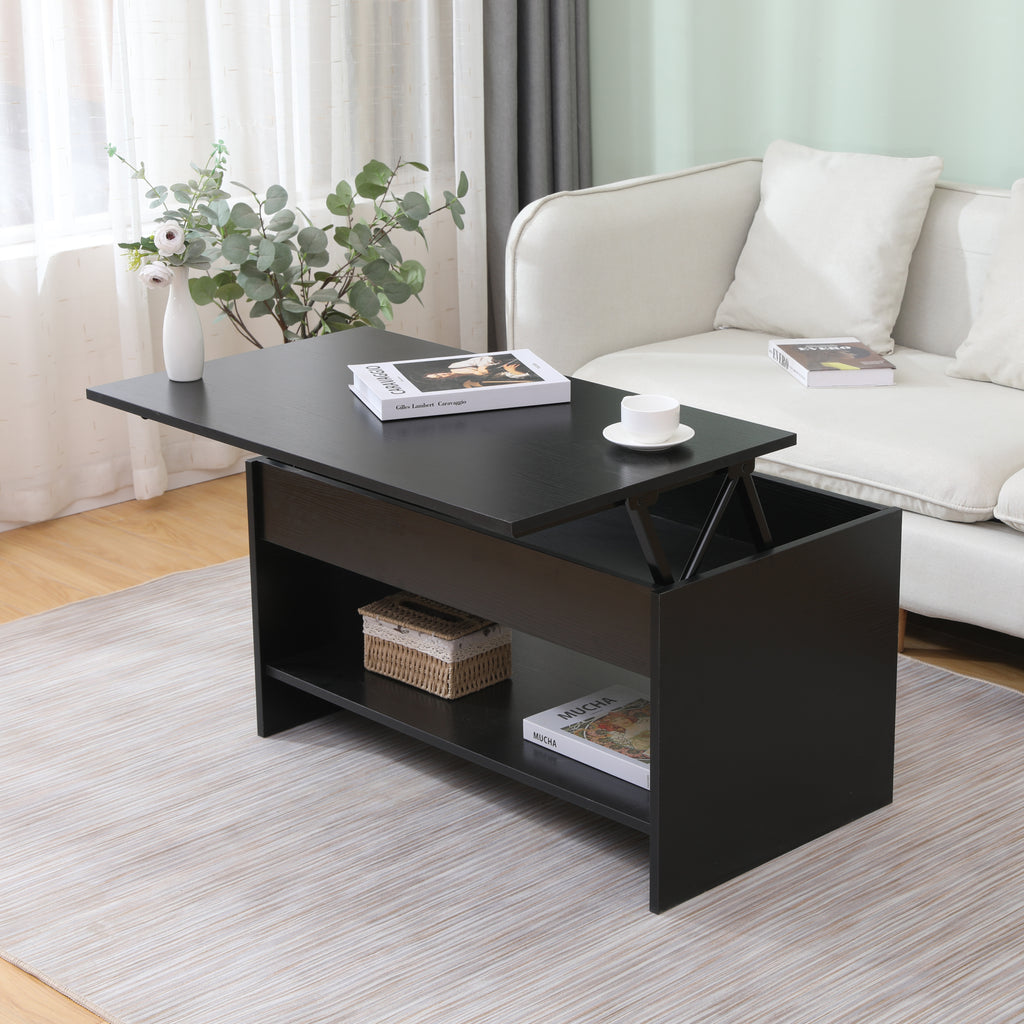 FurnitureHMD Lift up Top Coffee/Tea/Sofa Tables with Bottom Shelf and Hidden Storage Modern Living Room Office Furniture