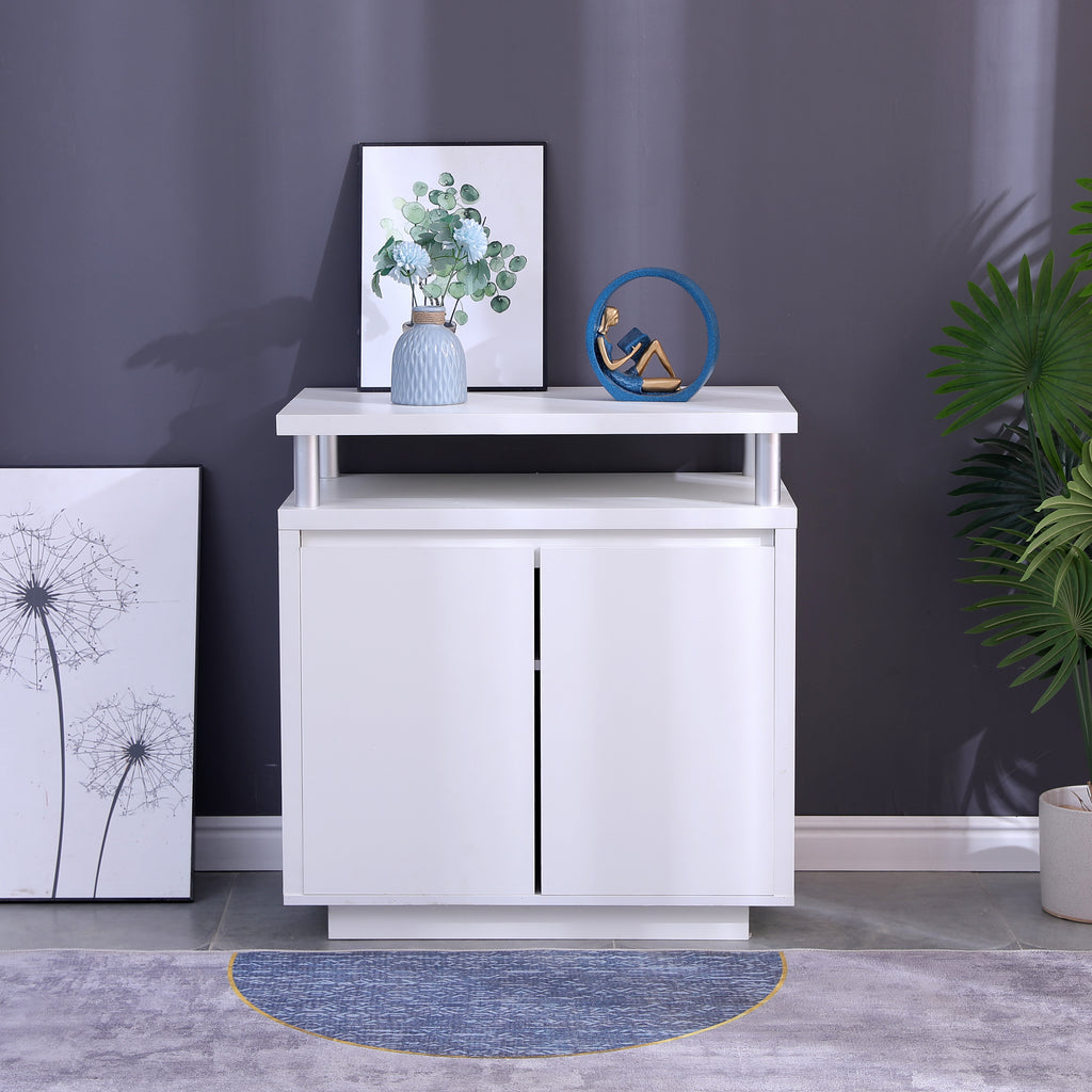 FurnitureHMD Modern Living Room Storage Sideboard, Side Table, TV Stand Unit, and Cabinet in Matte White or Grey