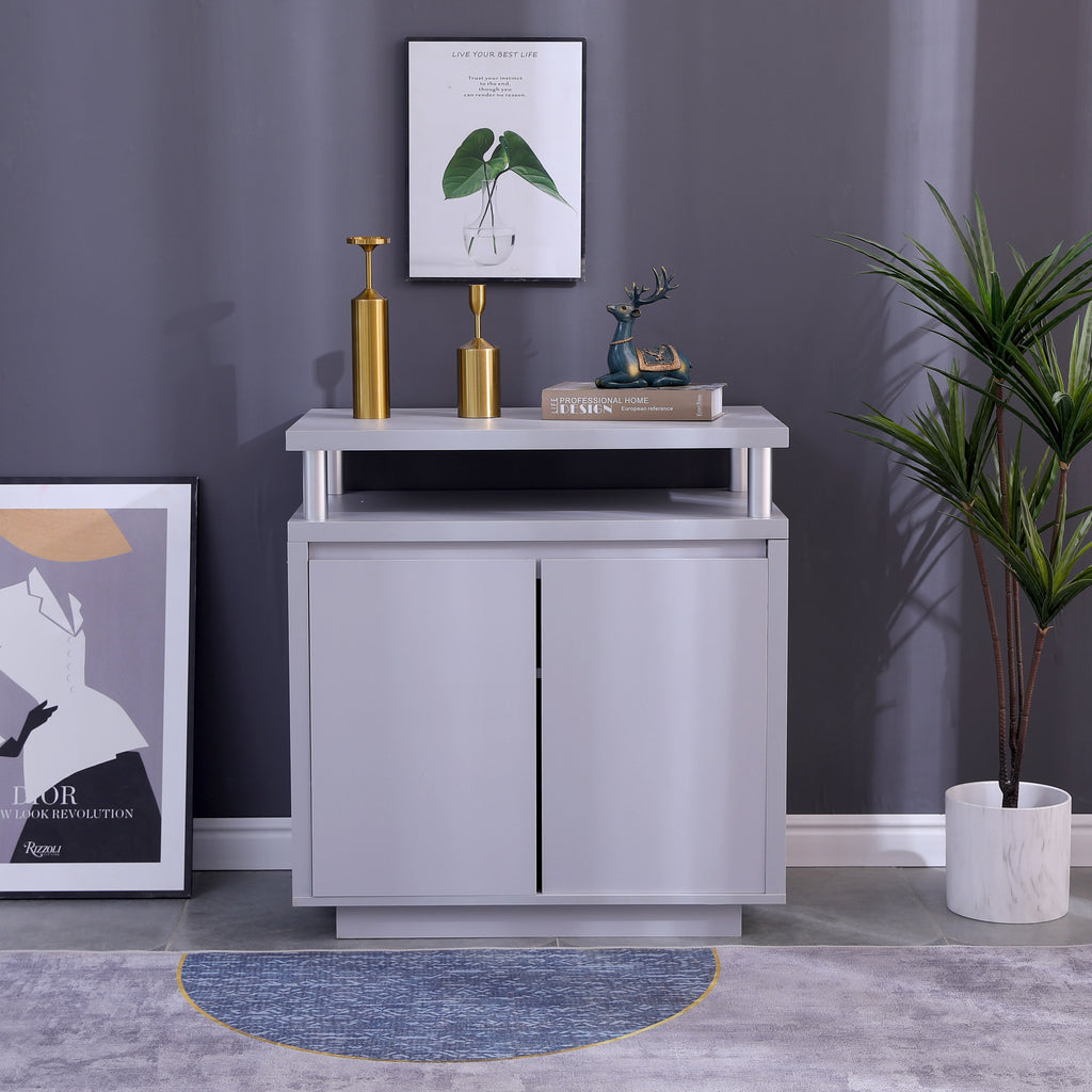 FurnitureHMD Modern Living Room Storage Sideboard, Side Table, TV Stand Unit, and Cabinet in Matte White or Grey