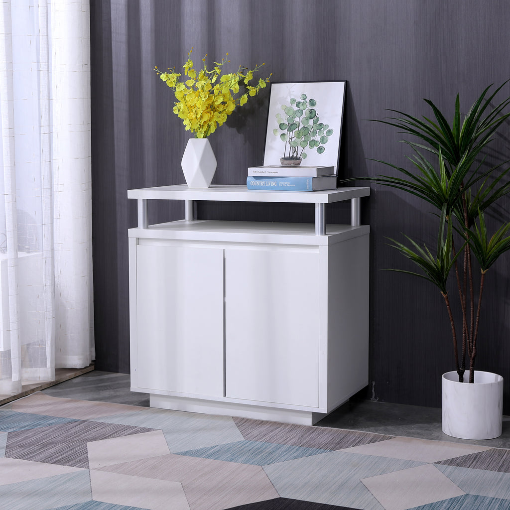 FurnitureHMD Modern Living Room Storage Sideboard, Side Table, TV Stand Unit, and Cabinet in Matte White or Grey