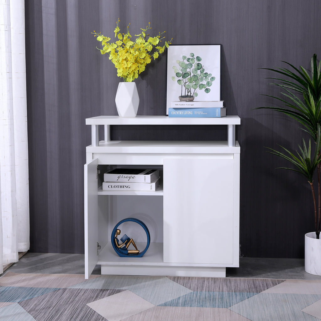 FurnitureHMD Modern Living Room Storage Sideboard, Side Table, TV Stand Unit, and Cabinet in Matte White or Grey